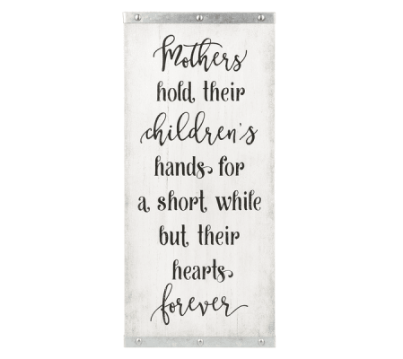 Mothers hold their children's hands....