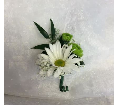 Bout 9 - White daisy, green button poms, (pick up only)