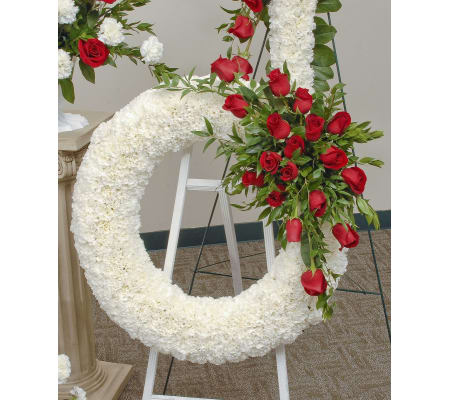 White Wreath with Roses.