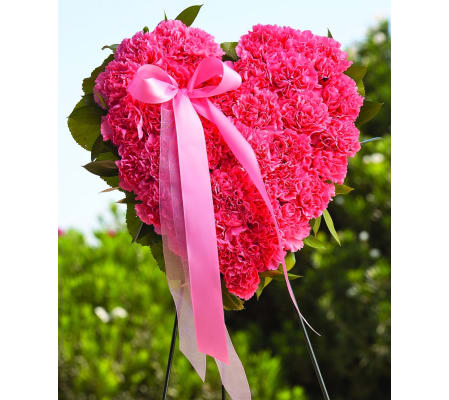 Closed Heart-Pink Carnations