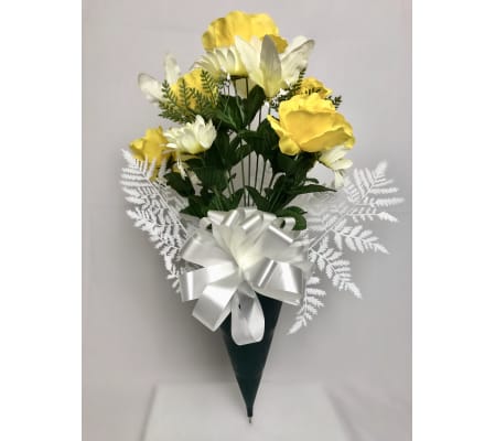 Silk Bouquet for Grave (Yellow)