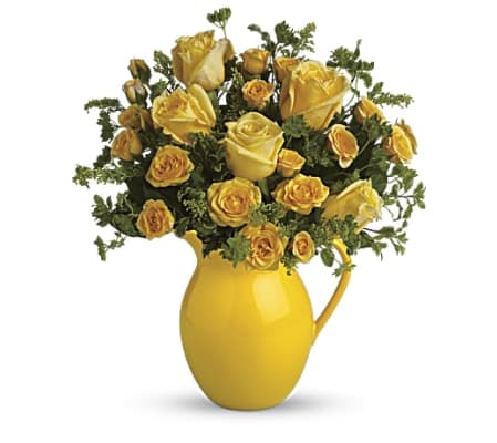 Sunny Days Pitcher of Roses