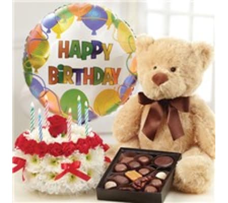Birthday bear and choc