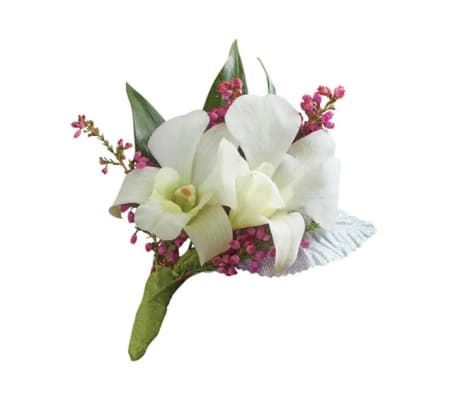 Wedding Dendrobium White Orchid Boutonniere