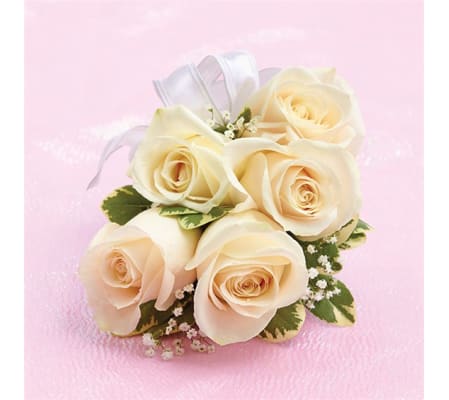 Prom White Rose Corsage