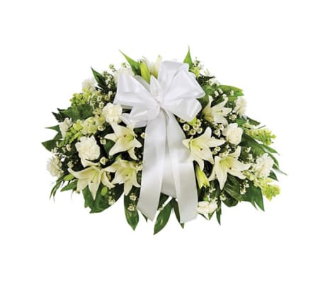 Sympathy All White Half Casket Cover