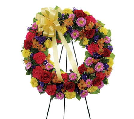 Sympathy Multi Color Standing Wreath