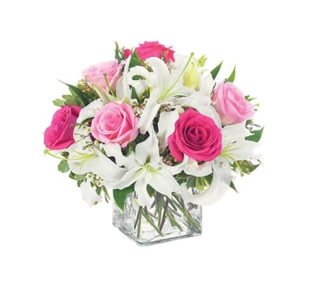 Lovely Lily & Pink Rose Cube
