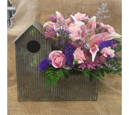 Birdhouse Full of Flowers