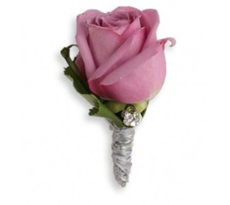 Lavender Rose Boutonniere w/ jewel