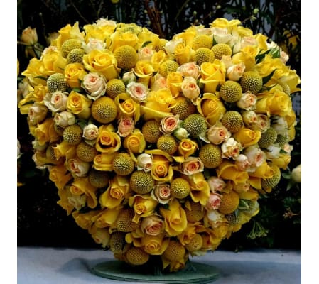 A Sympathy Heart Spray in Chartreuse