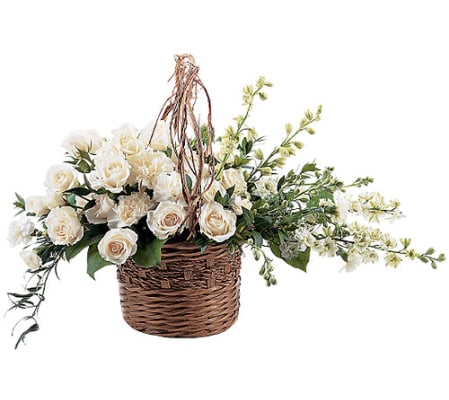 Basket of White Flowers
