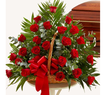Equadorian Red Rose Basket