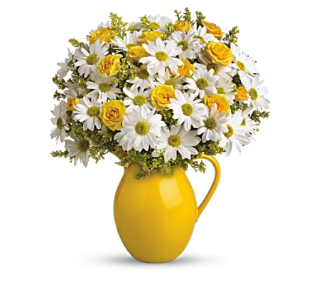 Sunny Day Pitcher of Daisies Bouquet
