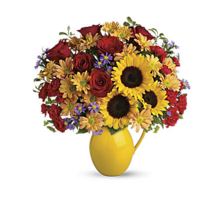 Sunny Day Pitcher of Joy Bouquet