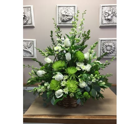 Green and White in a Basket