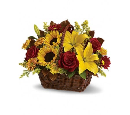 Golden Days Basket Blooms