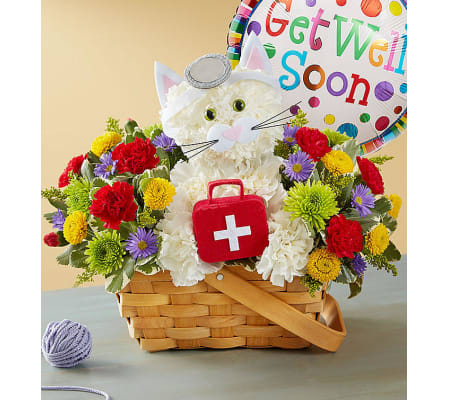Cure-All-Kitty with Get Well Balloon