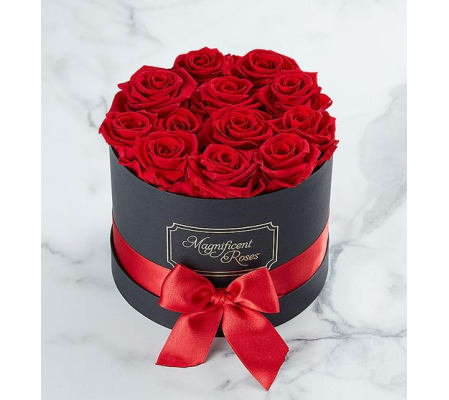 Boxed FRESH Red Roses