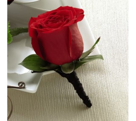 Red Rose Boutonniere *PLEASE CALL TO ORDER*