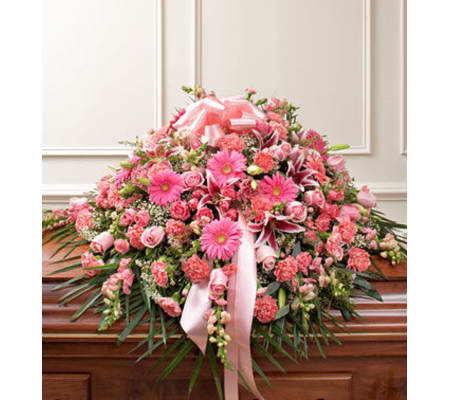 Cherished Memories Casket Cover - Pink