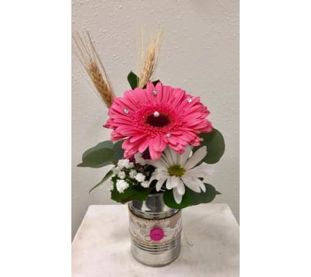 Country Chic Gerbera Can