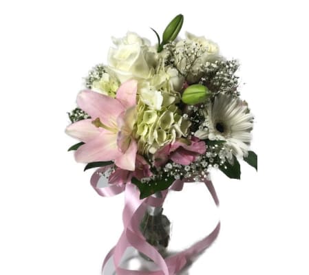 Pink and White Mixed Hand Tied Bouquet *PLEASE CALL TO ORDER*