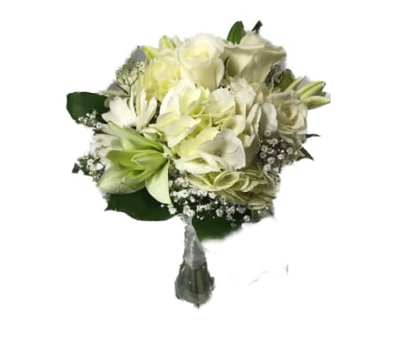 White Mixed Hand Tied Bouquet *PLEASE CALL TO ORDER*