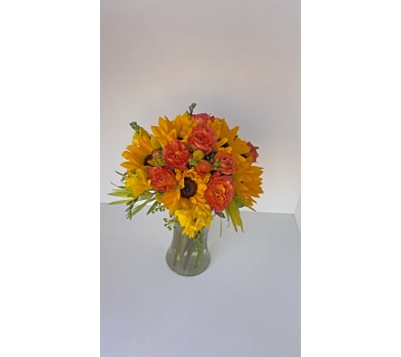 Autumn Sunflowers and Roses