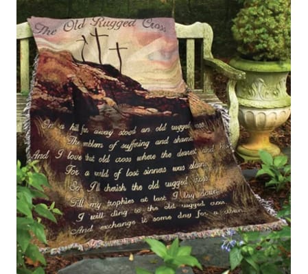 Old Tugged Cross Tapestry Throw
