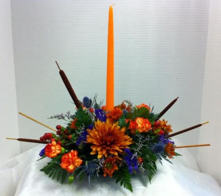 Fall Single Candle Centerpiece