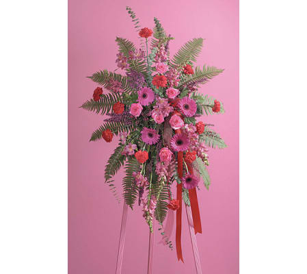 Fuchsia and Red Standing Spray