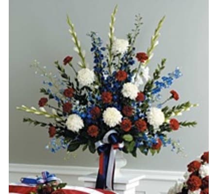 Red ,White and Blue Urn Arrangement