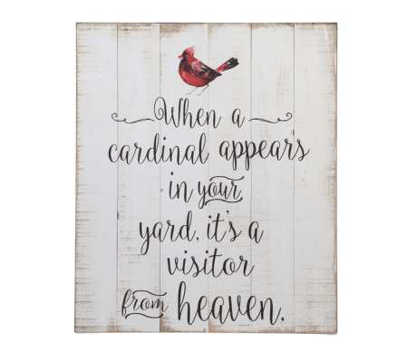Wooden Plaque - When a Cardinal Appears