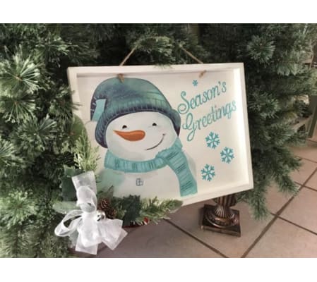Wooden Snowman Sign