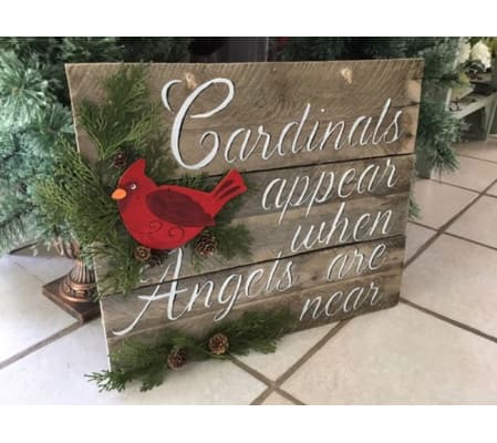 Wooden Cardinal Sign