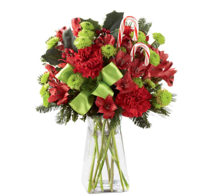 Candy Cain Lane Christmas Vase Bouquet