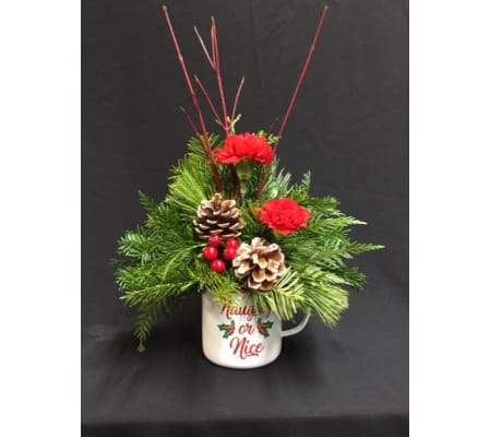 Naughty or Nice Mug Arrangement