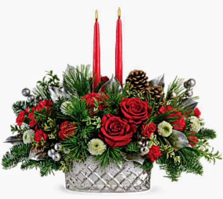 Silver and Red Stunning Centerpiece