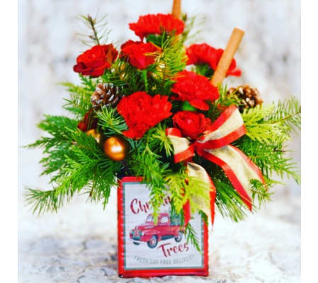 Merry Vintage Christmas Truck Bouquet