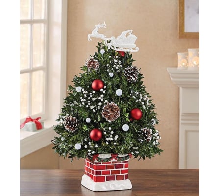 1800 Flowers inspired Decorated Boxwood Tree