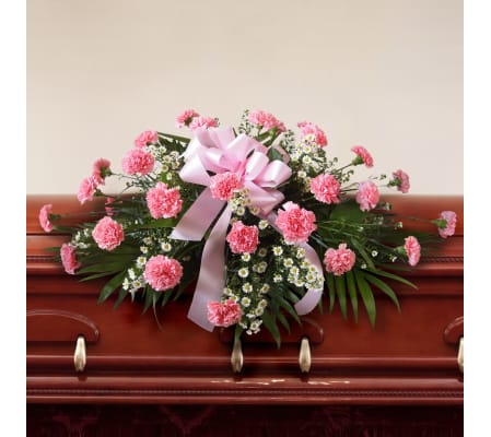 Casket Spray-Carnations-Pink
