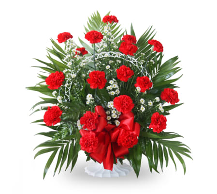 Floor Basket-Red Carnations