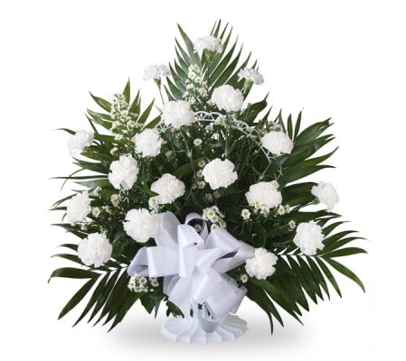 Floor Basket-White Carnations