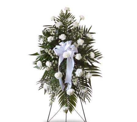 White Carnation Standing Spray
