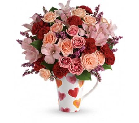 LOVELY HEARTS MUG BOUQUET