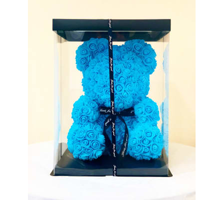 Medium Blue Rose Bear