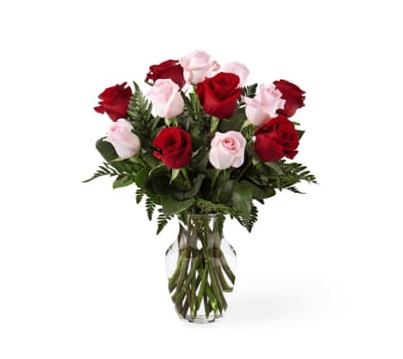 Pink and Red Rose Arrangement