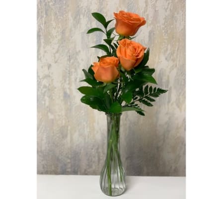 Bud Vase-Orange Roses