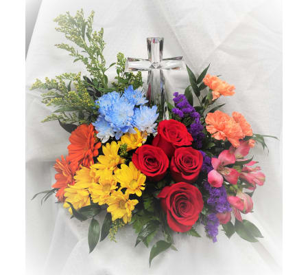 Over the Rainbow Crystal Cross Bouquet